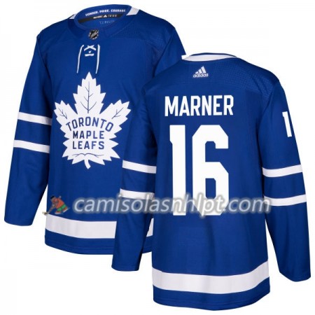 Camisola Toronto Maple Leafs Mitchell Marner 16 Adidas 2017-2018 Azul Authentic - Homem